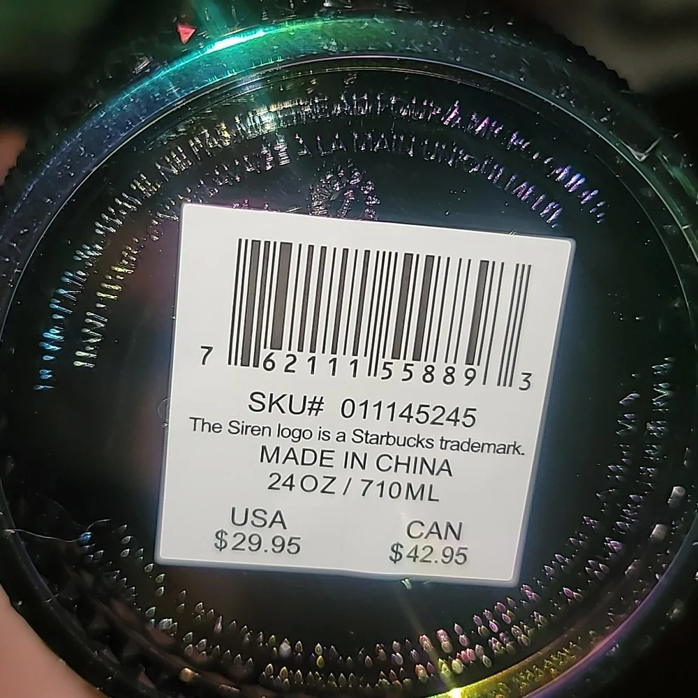 Starbucks Halloween 2023 Oil Slick Rainbow Iridescent Tumbler Venti Sized - Picture 9 of 10